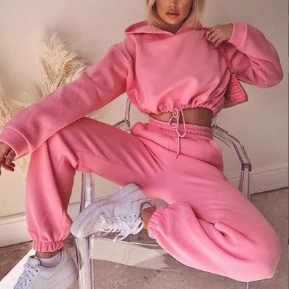 Survêtement 2 pièces femme Loom & Soul – Sweat à capuche manches longues et pantalon, ensemble de sport décontracté