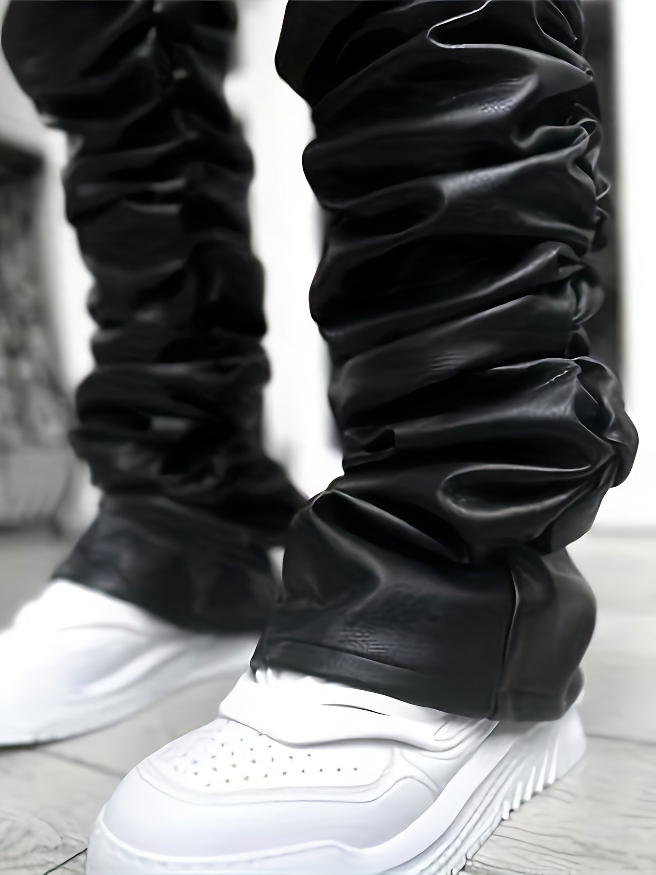 Men’s Casual Long Pants – Loose-Fit Straight-Leg Polyester Trousers