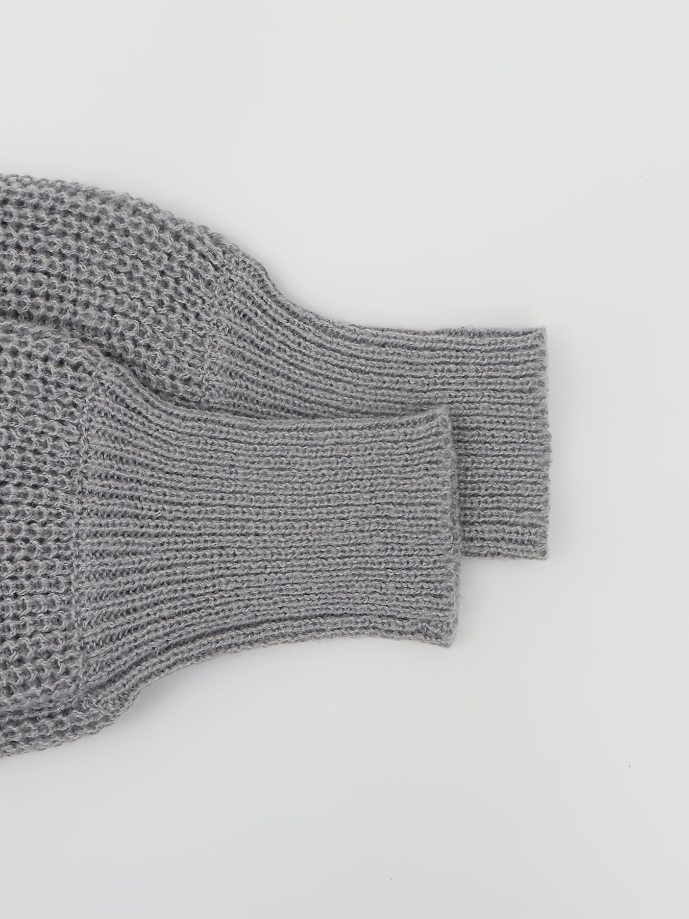 Elegante cárdigan acanalado con cuello en V profundo – Suéter de punto de otoño/invierno para mujer