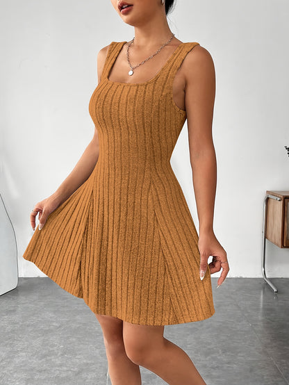 Ensemble 2 pièces côtelé pour femme – Top court à capuche et robe moulante