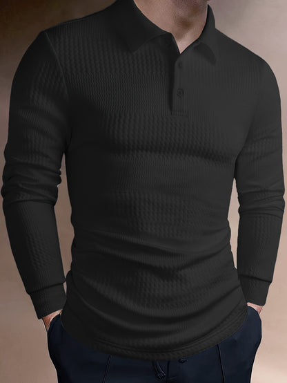 Polo Homme d'Été à Revers Jacquard – Coupe Slim Manches Courtes