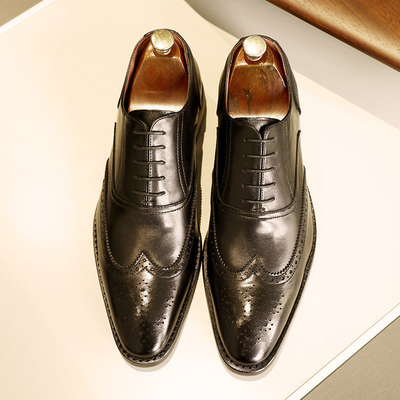 Loom & Soul™ Zapatos Oxford de piel auténtica para hombre - Zapatos de vestir con suela de goma antideslizante para negocios y uso formal