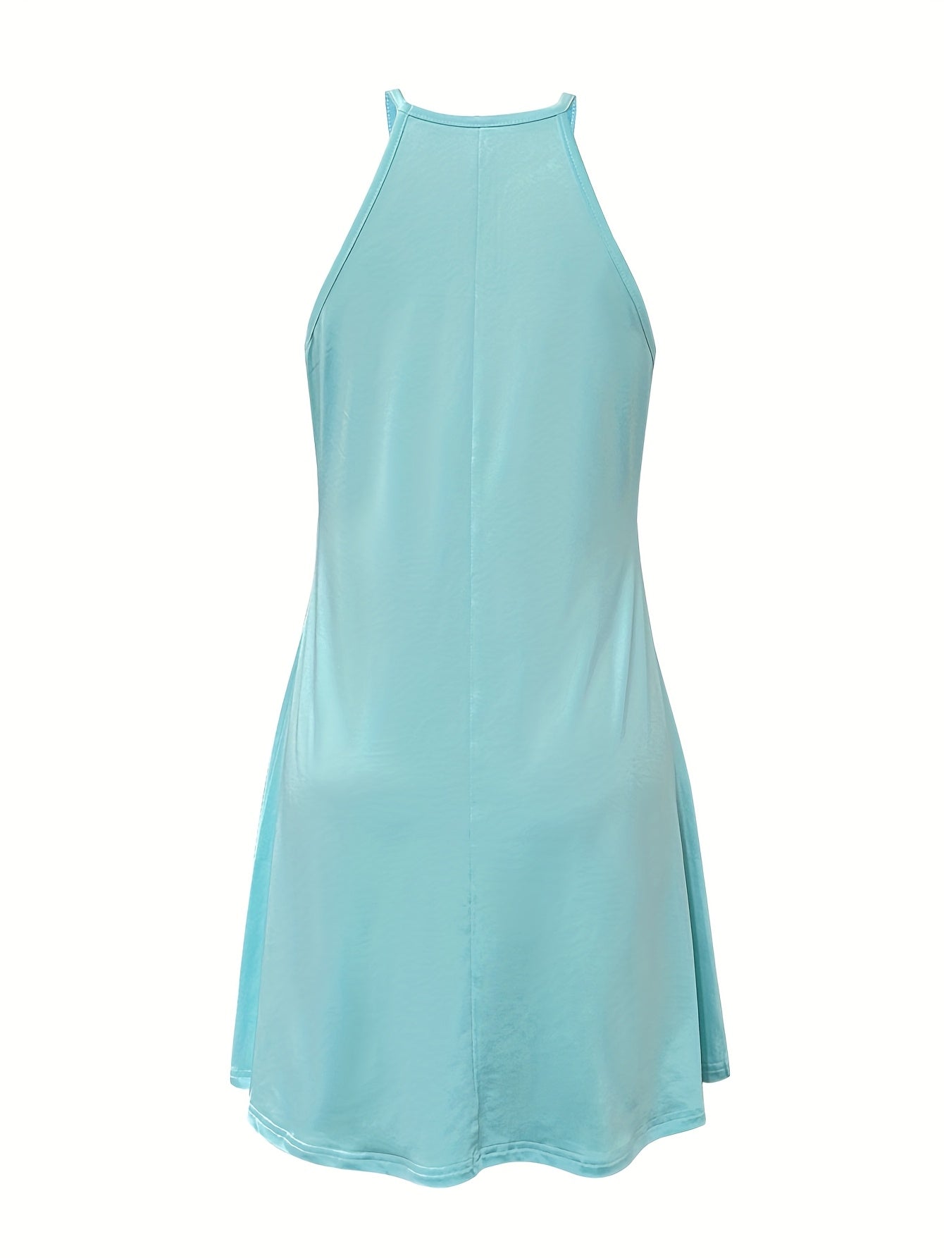 French Elegant Halter Evening Dress – Turquoise Peplum Party Gown