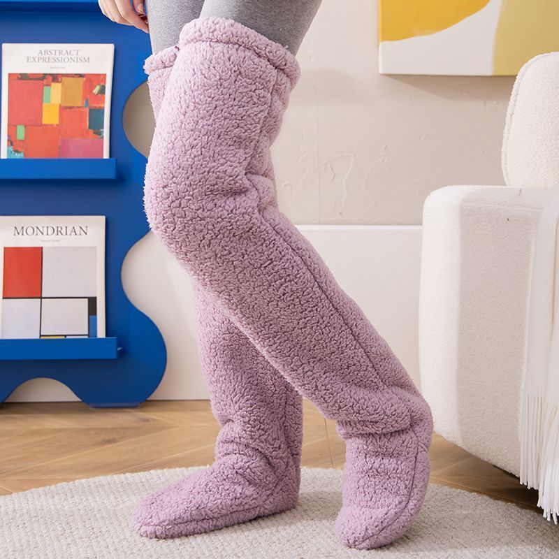 Calcetines largos peludos por encima de la rodilla Loom & Soul™ – Medias unisex cálidas para invierno y para casa