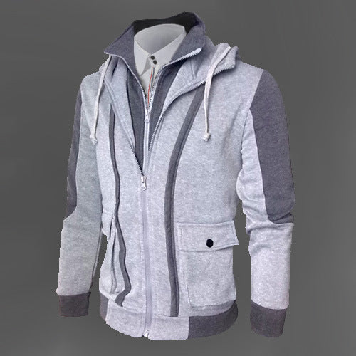 Cárdigan de algodón con capucha para hombre Loom & Soul – Chaqueta con cremallera de corte ajustado para primavera