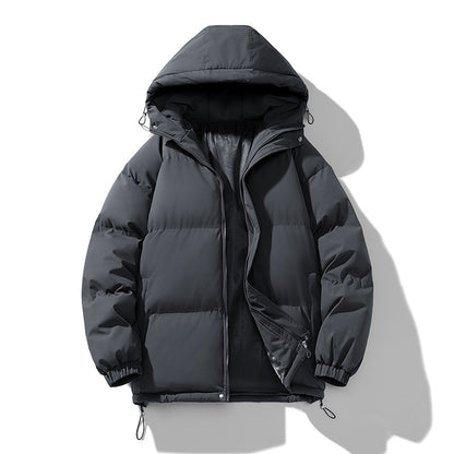 Abrigo con capucha de invierno Loom & Soul™ para hombre – Chaqueta acolchada de algodón grueso con cremallera para calidez y estilo diario