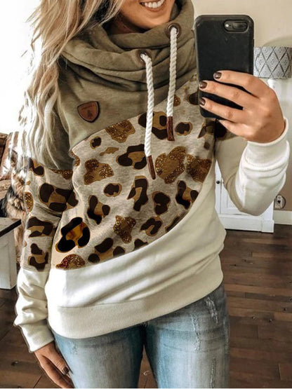 Sudadera polar con capucha estampada para mujer - Corte urbano holgado e informal