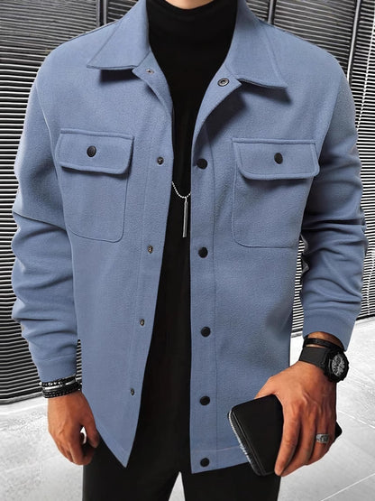 Cárdigan informal grueso para hombre Loom & Soul – Camisa de manga larga estilo británico