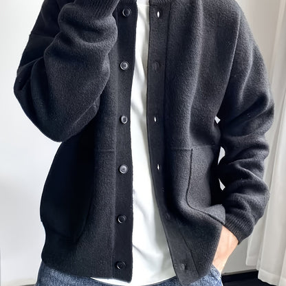 Cárdigan de punto grueso para hombre – Chaqueta de punto cálida con botones