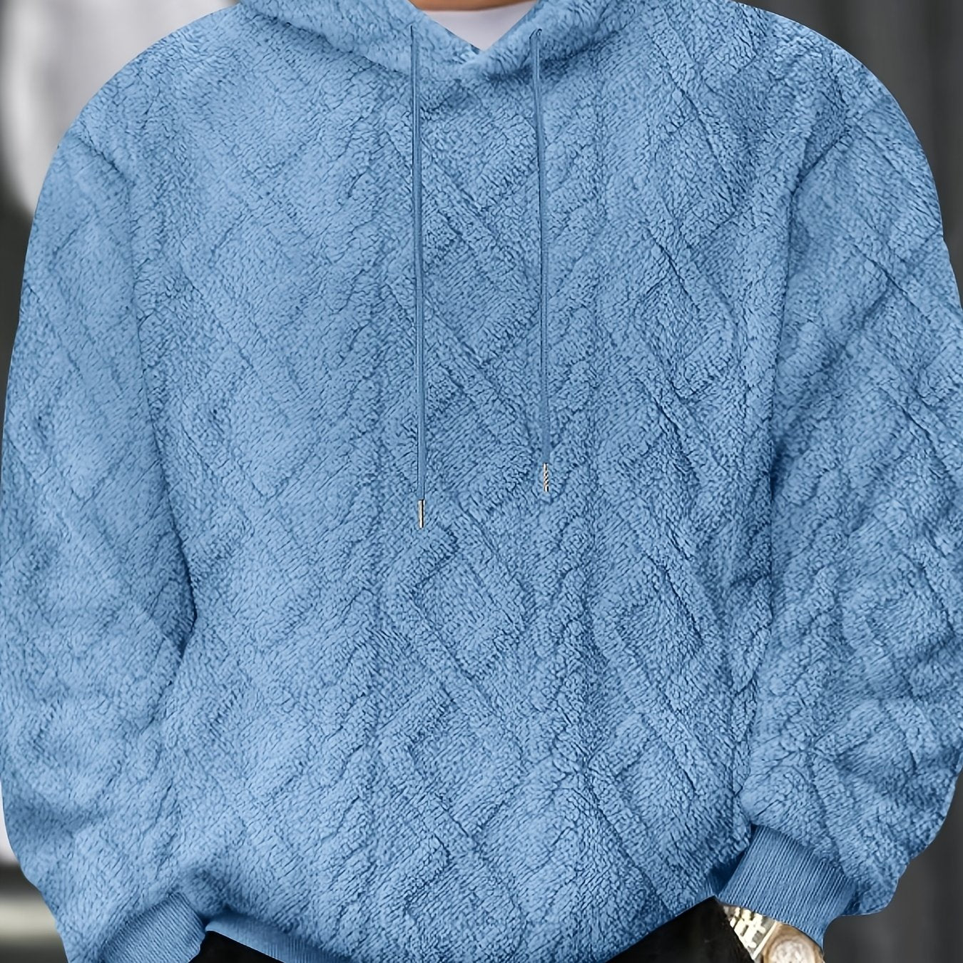 Sweat-shirt à capuche décontracté pour homme – Pull de couleur unie légèrement extensible