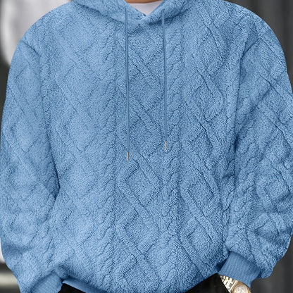 Sweat-shirt à capuche décontracté pour homme – Pull de couleur unie légèrement extensible