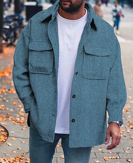 Chaqueta de Trabajo de Polo para Hombre - Abrigo de Moda Informal de Manga Larga