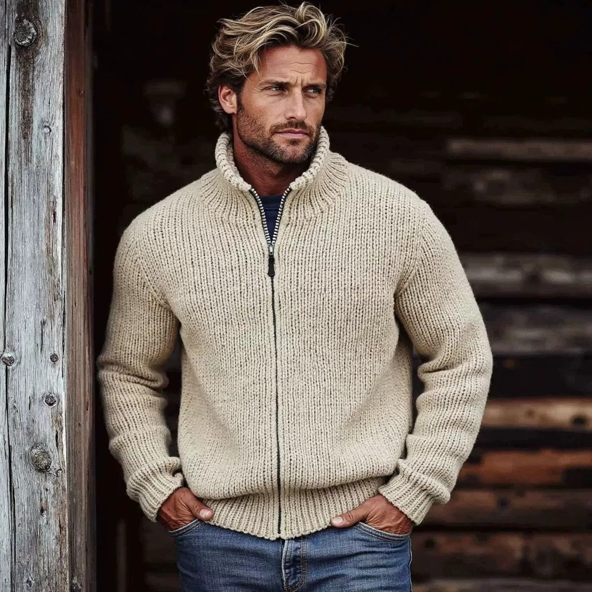 Veste zippée imprimée 3D pour homme – Cardigan décontracté à manches longues