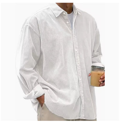 Chaqueta de Pana para Hombre – Abrigo Casual de Otoño de Corte Holgado
