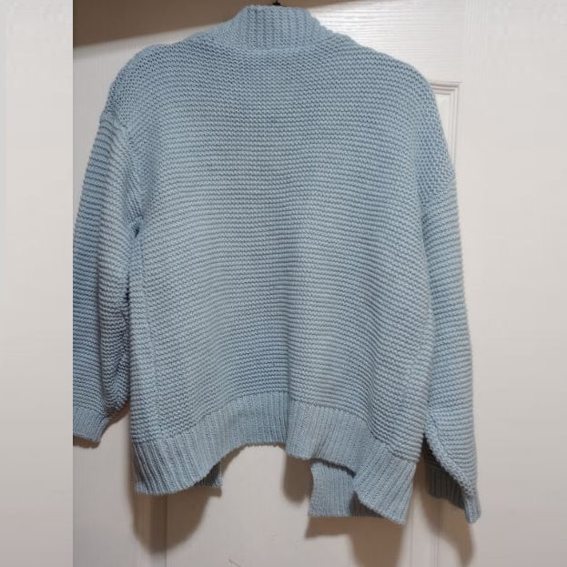 Cárdigan de punto de imitación de mohair para mujer – Abrigo de suéter de invierno cálido y holgado