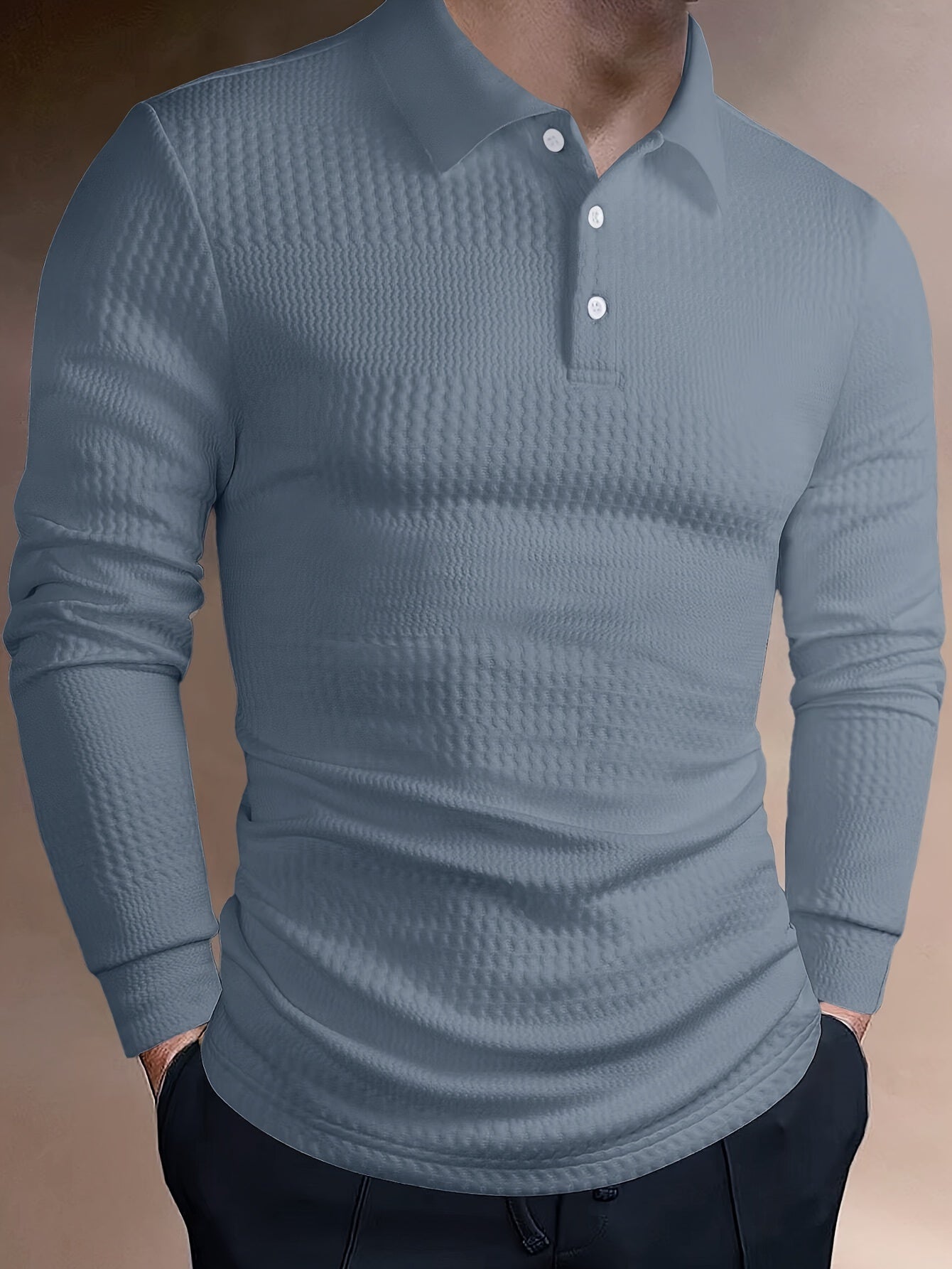 Polo Homme d'Été à Revers Jacquard – Coupe Slim Manches Courtes