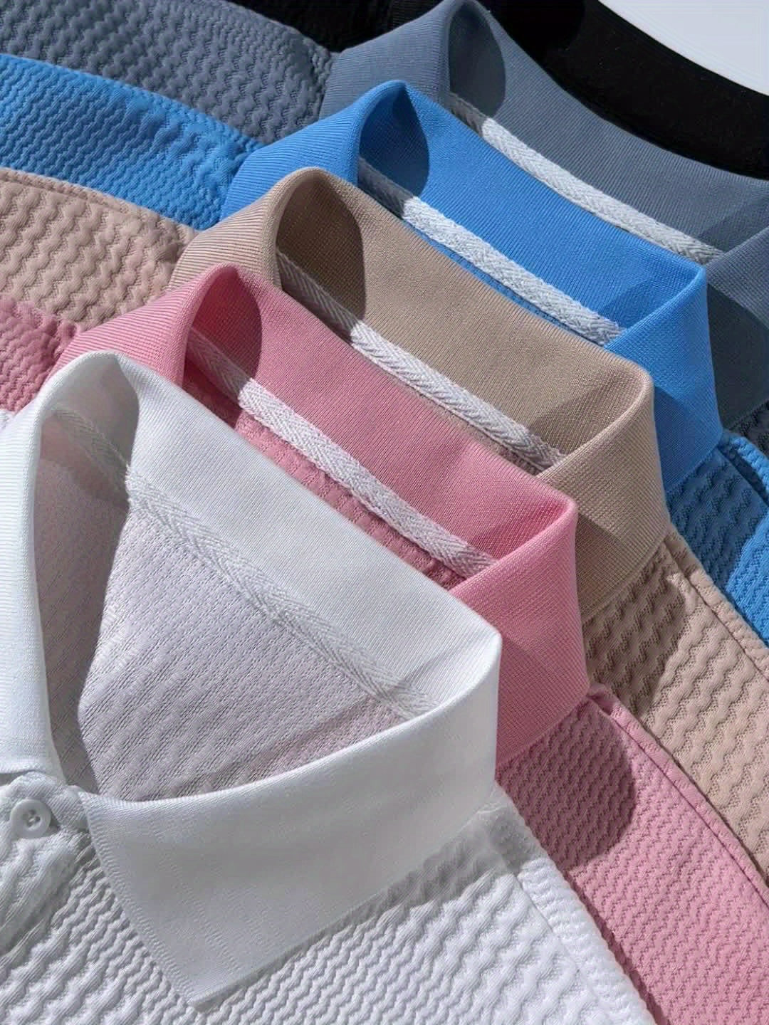 Polo Homme d'Été à Revers Jacquard – Coupe Slim Manches Courtes