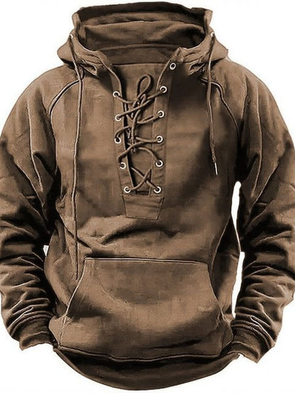 Pull à capuche surdimensionné pour homme – En molleton épais avec poche, grandes tailles