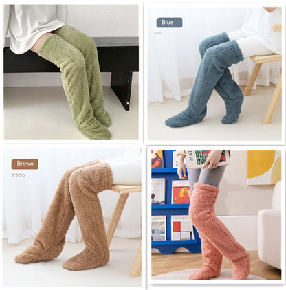 Calcetines largos peludos por encima de la rodilla Loom & Soul™ – Medias unisex cálidas para invierno y para casa