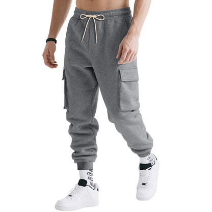 Pantalones de trabajo con múltiples bolsillos para hombre – Pantalones deportivos casuales de corte holgado
