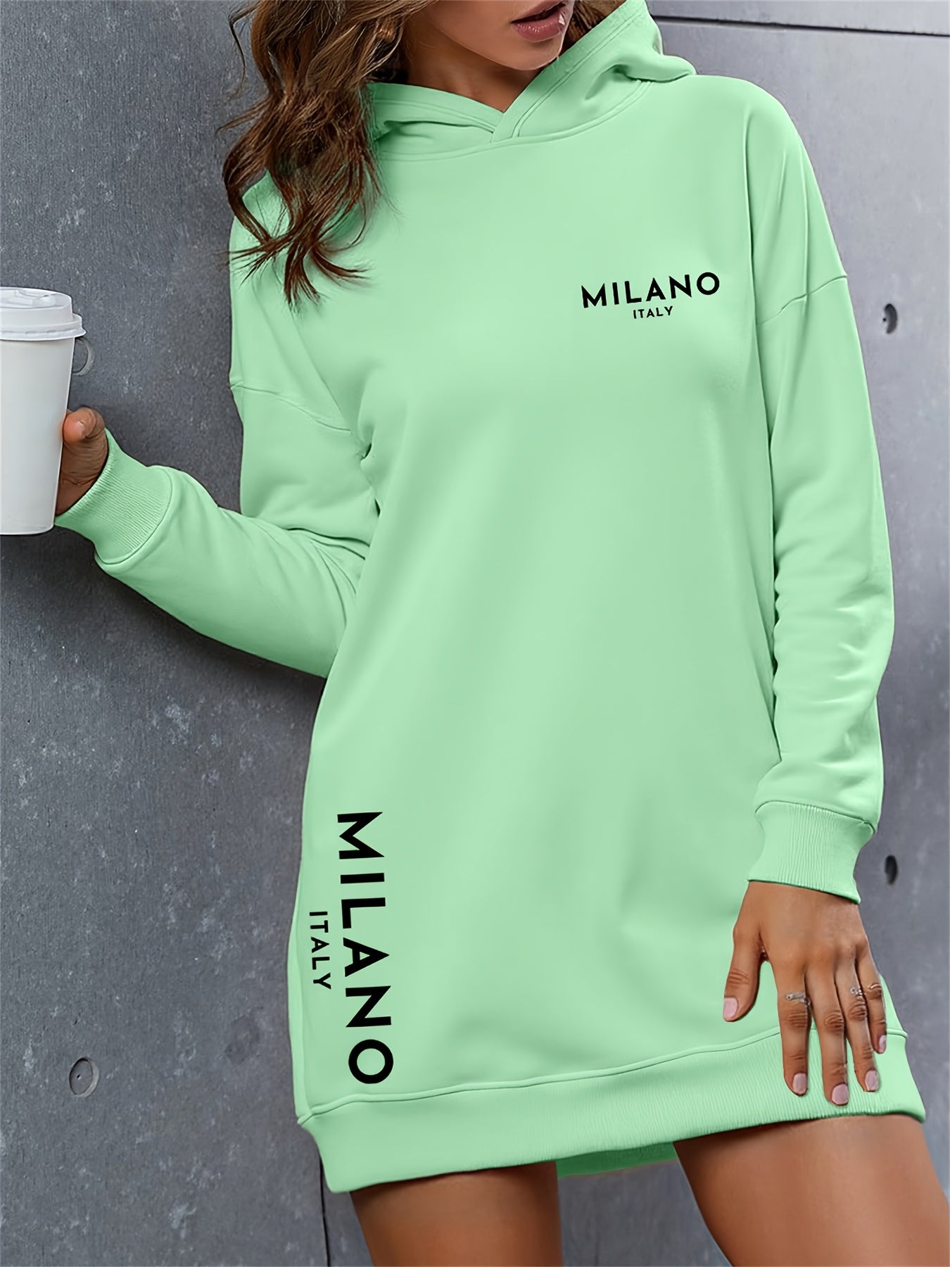 Vestido con capucha extragrande “MILANO” para mujer - Suéter largo y cálido