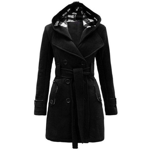 Abrigo de invierno Loom & Soul para mujer – Chaqueta larga con capucha, cálida y gruesa