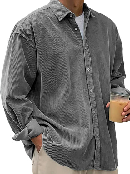 Chaqueta de Pana para Hombre – Abrigo Casual de Otoño de Corte Holgado