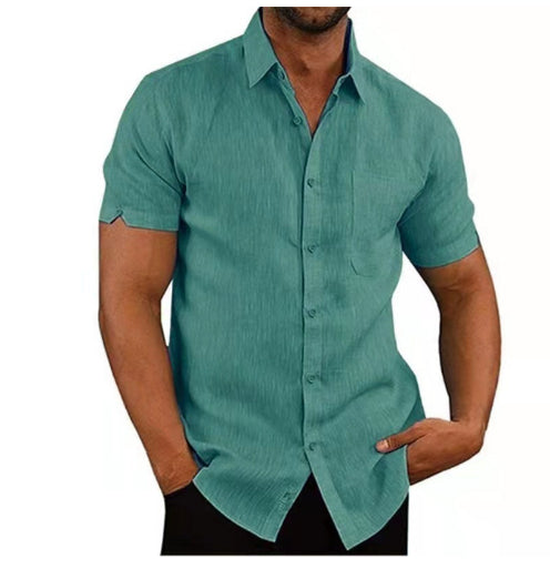 Men’s Casual Button Shirt – Relaxed Fit Drop Shoulder Top