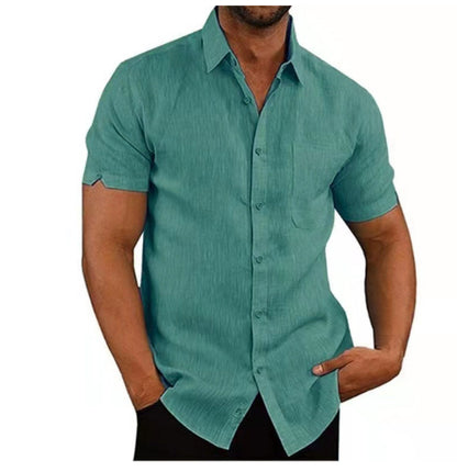 Men’s Casual Button Shirt – Relaxed Fit Drop Shoulder Top