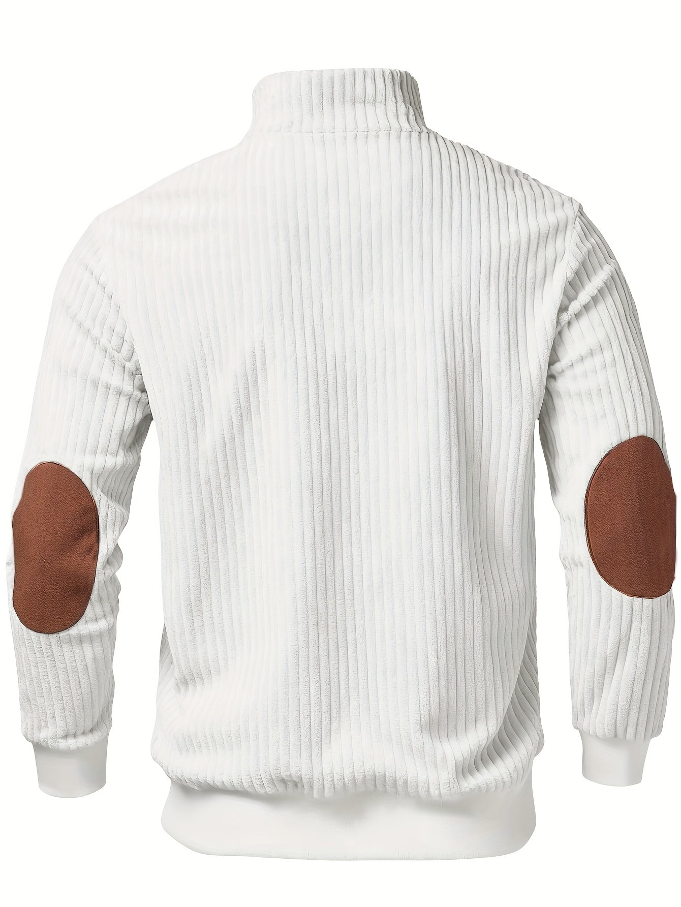 Jersey retro de cuello alto y media cremallera para hombre – Cálido y de canalé