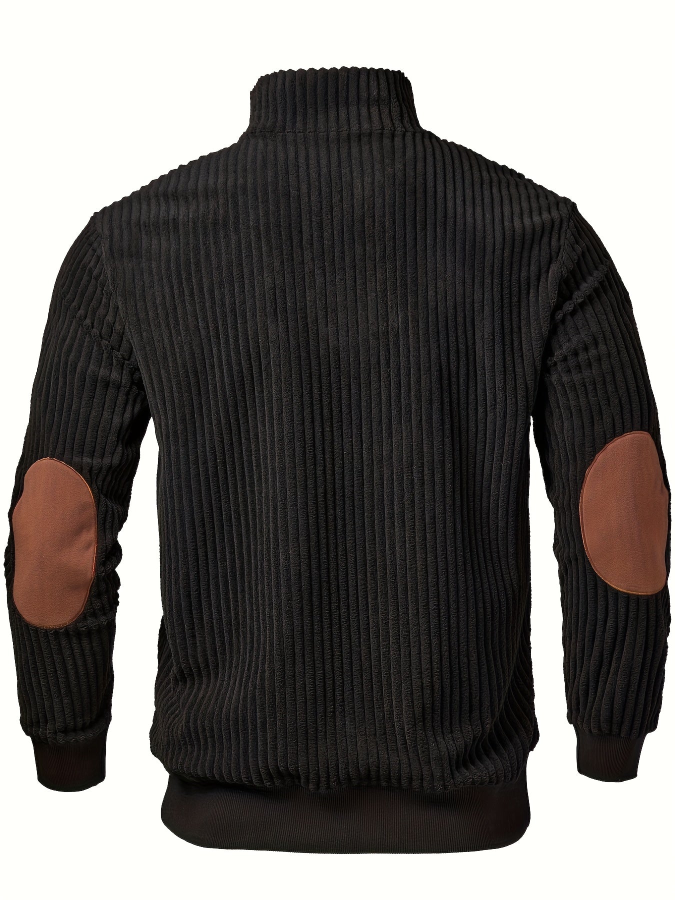 Jersey retro de cuello alto y media cremallera para hombre – Cálido y de canalé