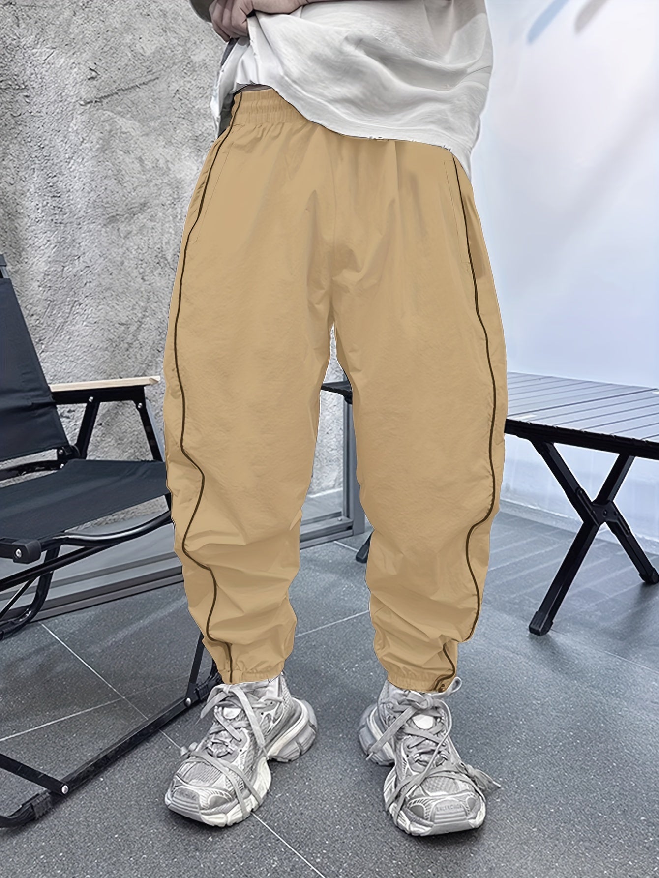 Pantalones de Jogging Holgados de Hombre con Cordón – Transpirables Informales para Exteriores