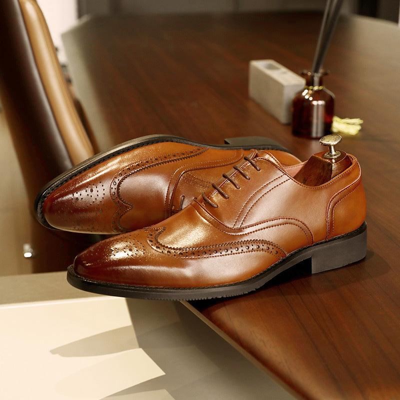 Loom & Soul™ Zapatos Oxford de piel auténtica para hombre - Zapatos de vestir con suela de goma antideslizante para negocios y uso formal