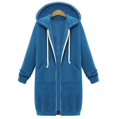 Chaqueta polar con capucha para mujer Loom & Soul – Abrigo largo con cremallera y forro suave, ropa de abrigo casual y cálida
