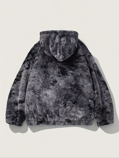 Veste polaire tie-dye Loom & Soul pour homme – Vêtement d'extérieur chaud à capuche en molleton doux et moelleux