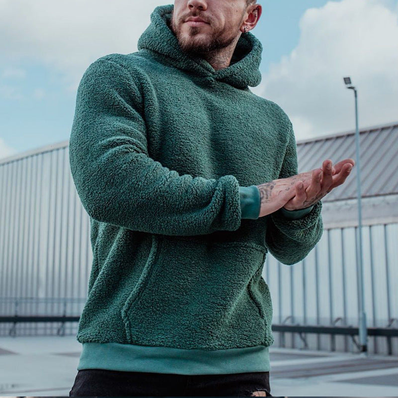 Sudadera con capucha de felpa Loom & Soul™ para hombre – Suéter de manga larga de algodón suave con bolsillo canguro