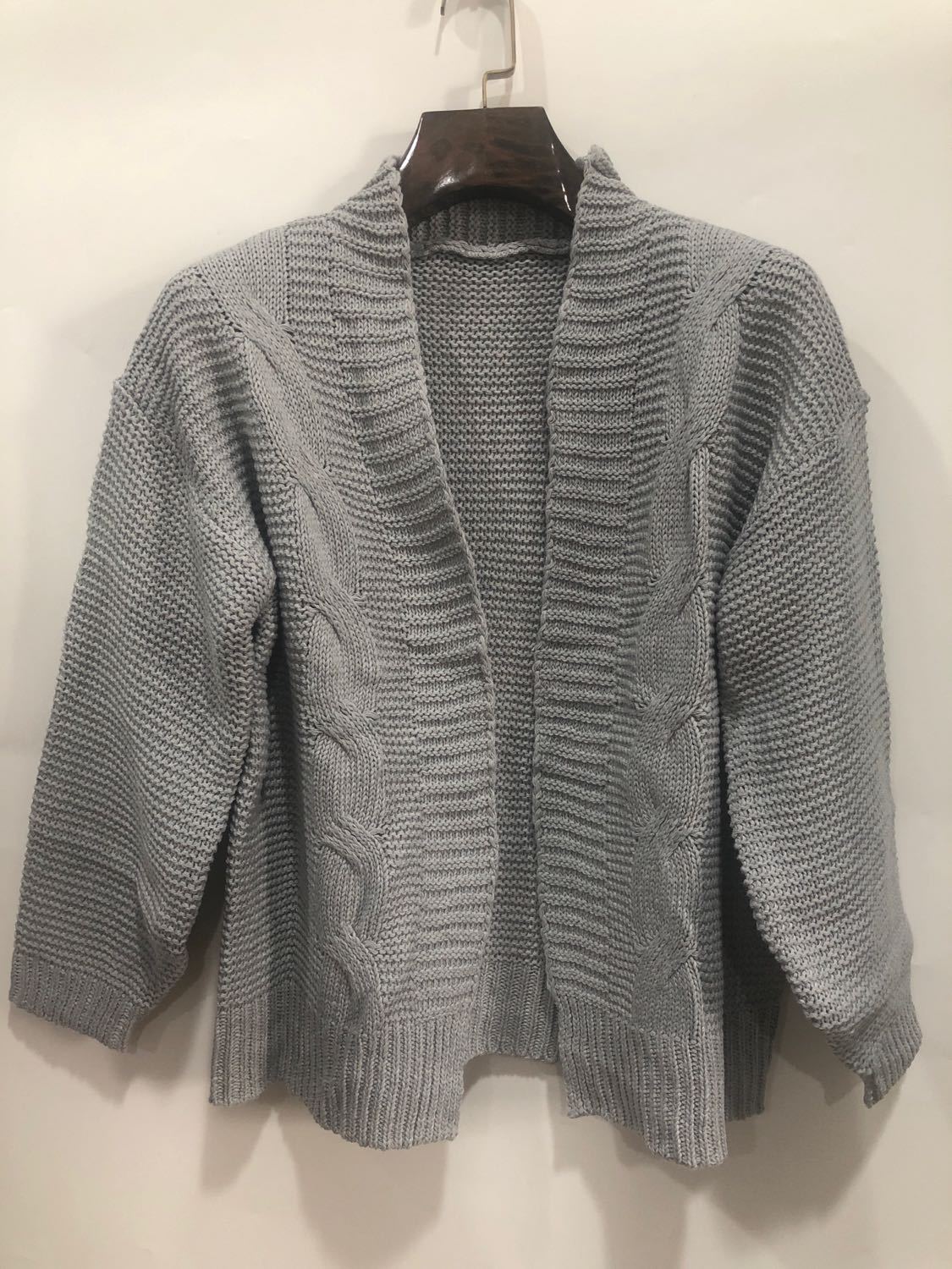 Cárdigan de punto de imitación de mohair para mujer – Abrigo de suéter de invierno cálido y holgado