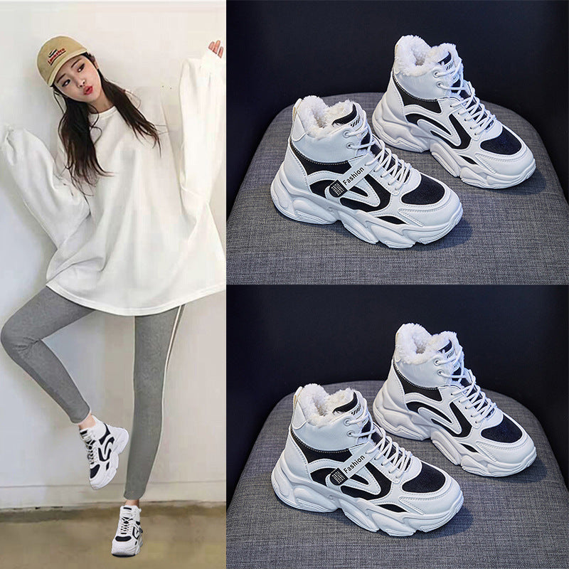 Zapatillas deportivas altas Loom & Soul™ con forro polar para mujer – Calzado de invierno cálido, grueso y cómodo