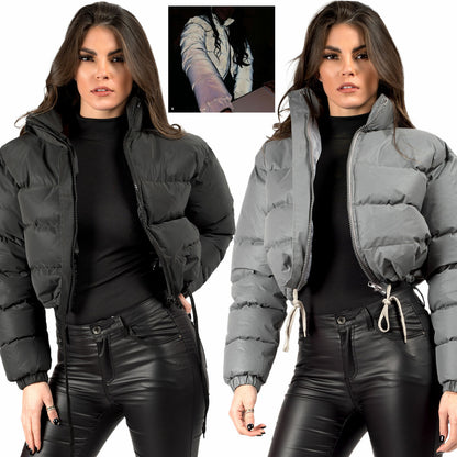 Chaqueta de plumas para mujer Loom & Soul™ – Abrigo acolchado corto bohemio con relleno de seda y algodón y toque retro