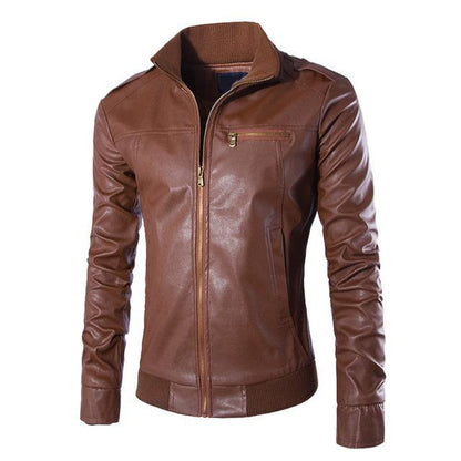 Chaqueta de Piel Sintética para Moto de Hombre Loom & Soul™ – Estilo Clásico Motero con Forro Suave de Poliéster
