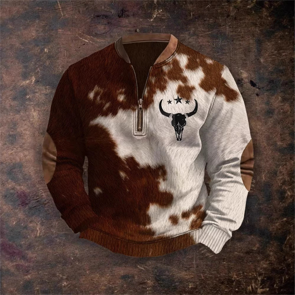 Sudadera con cremallera y estampado digital 3D para hombre - Estilo primavera y otoño