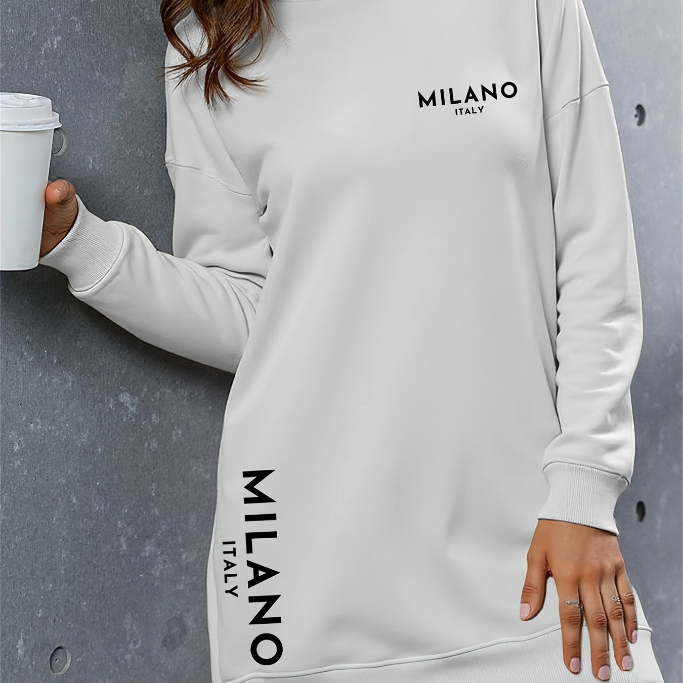 Vestido con capucha extragrande “MILANO” para mujer - Suéter largo y cálido