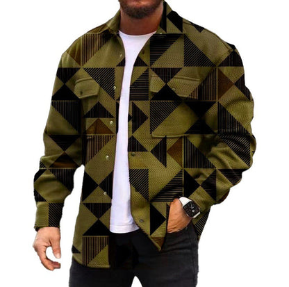 Chaqueta estampada digital 3D para hombre Loom & Soul™ – Camisa informal a cuadros de otoño con un toque de estilo urbano