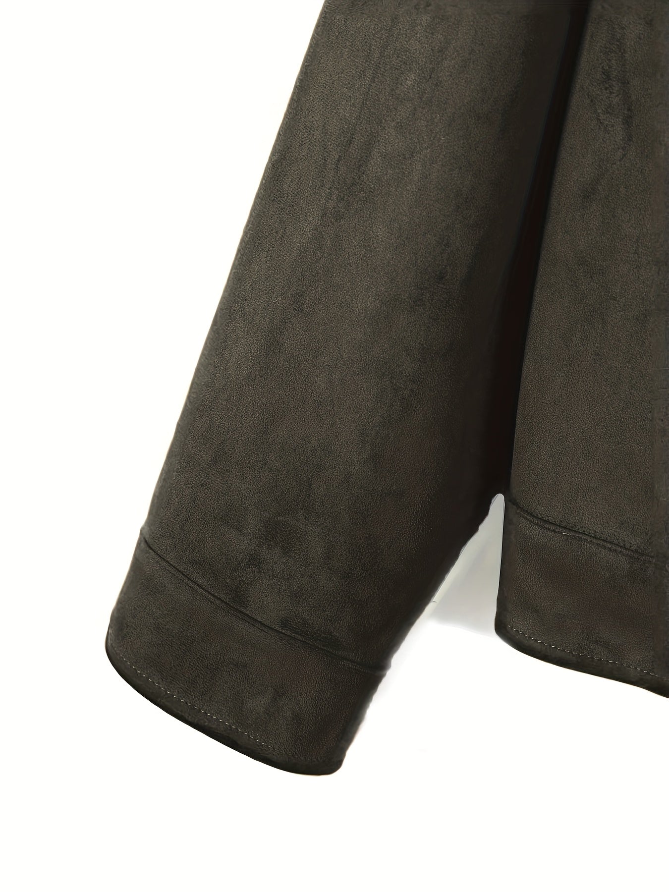 Chaqueta de ante sintético para hombre – Abrigo informal con cuello alto y botones