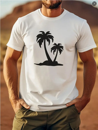 Camiseta retro de algodón para hombre – Manga corta informal de trabajo