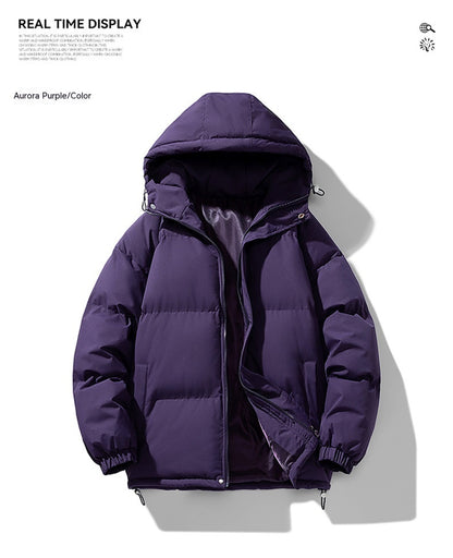 Abrigo con capucha de invierno Loom & Soul™ para hombre – Chaqueta acolchada de algodón grueso con cremallera para calidez y estilo diario