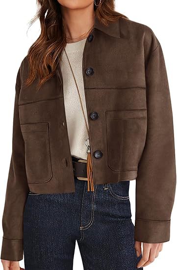 Chaqueta Corta de Ante Sintético para Mujer – Estilo Ligero para el Viaje Diario