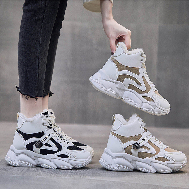 Zapatillas deportivas altas Loom & Soul™ con forro polar para mujer – Calzado de invierno cálido, grueso y cómodo