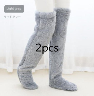 Calcetines largos peludos por encima de la rodilla Loom & Soul™ – Medias unisex cálidas para invierno y para casa