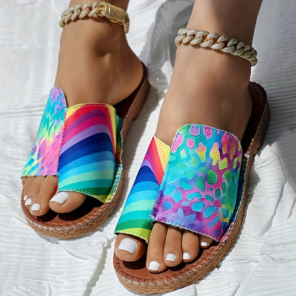 Chanclas con estampado de cebra y leopardo – Sandalias con poste en el dedo de patrón atrevido